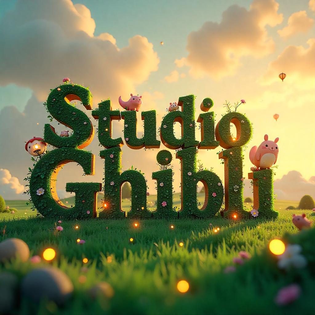3D надпись: Studio Ghibli 3D надпись: Studio Ghibli