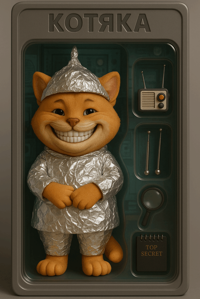 3D фигурка кота в коробке 3D фигурка кота улыбающегося